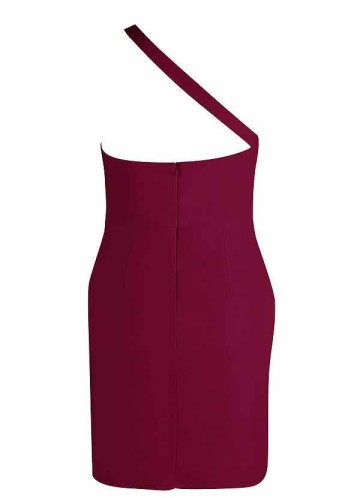 AZ Occasions Mini Stretch Crepe Dress with One Shoulder Strap