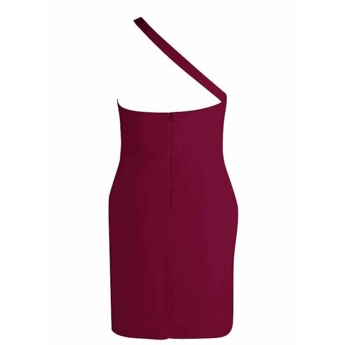 AZ Occasions Mini Stretch Crepe Dress with One Shoulder Strap