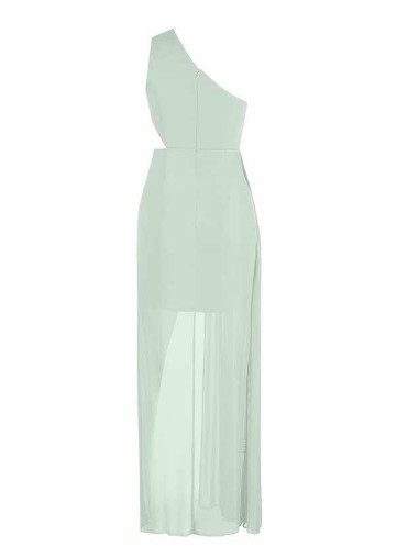 AZ Occasions Mesh One Shoulder Side Cutout Draped Dress